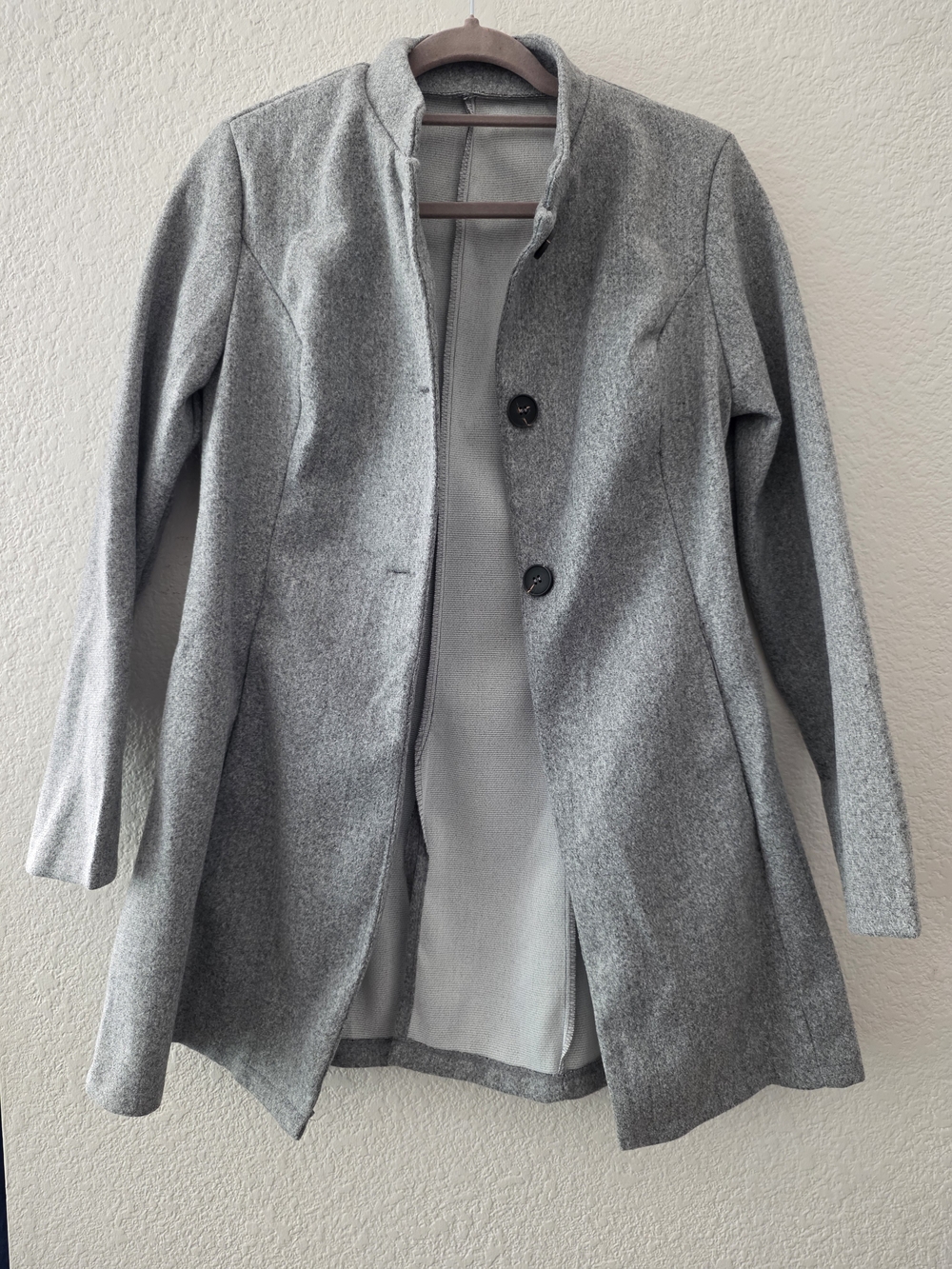 SHEIN Light Grey Longline Trench Coat